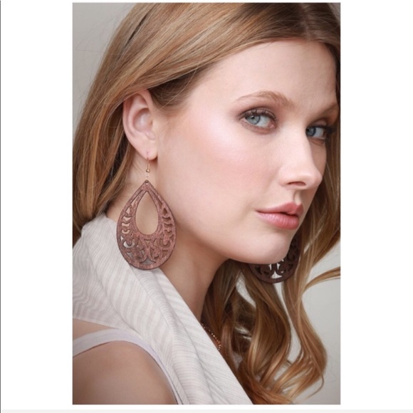 Jewelry - Laser Cut Tear Drop Wood Filigree Earrings Jewelry - Laser Cut Tear Drop Wood Filigree Earrings